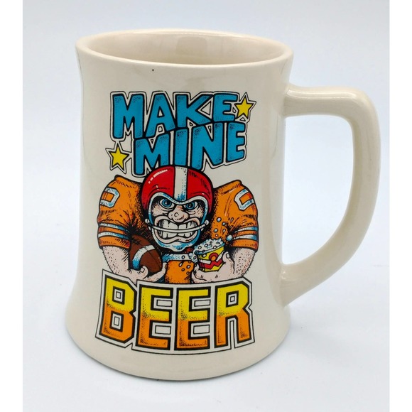 Vintage 80s Wallace Berry Football Beer Stein Mug - Picture 1 of 5